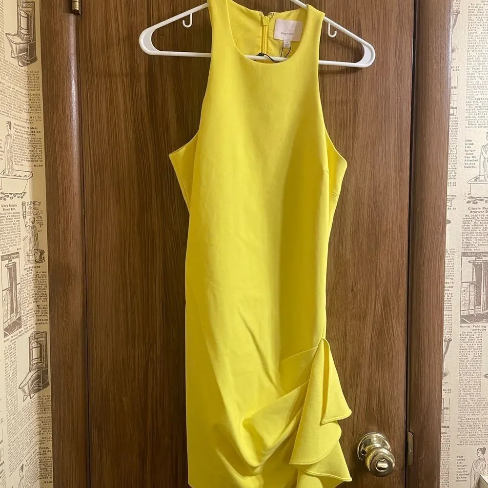 Cinq a Sept mini yellow dress